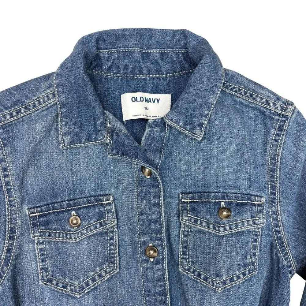 Old Navy Denim Dress Long Sleeve Size  6 Small